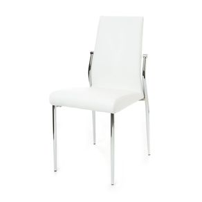 Image of Set 4 sedie in pelle sintetica bianca cm. H.85 x L.41 x P.53
