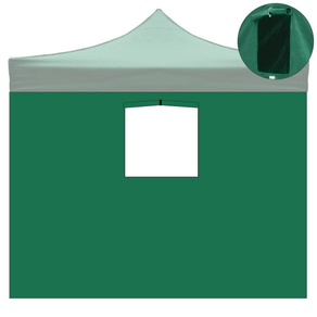 Image of Telo laterale 3x2mt verde impermeabile con finestra per gazebo richiudibile 3x3mt