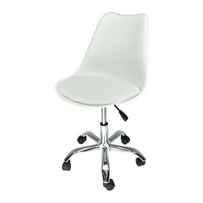 Image of Sedia da ufficio girevole, sedia da scrivania bianca con rotelle SALLY SU08SAPM