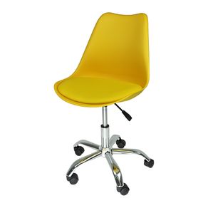 Image of Sedia da ufficio girevole, sedia da scrivania gialla con rotelle SALLY SU16SAPM