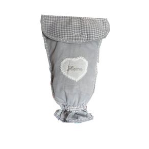 Image of Porta sacchetti di plastica buste della spesa in tessuto Shabby Grigio