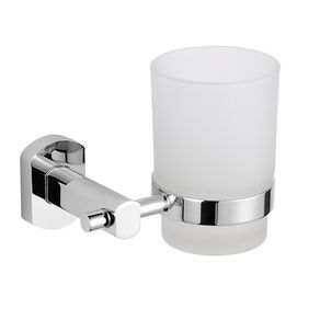 Image of Porta bicchiere per spazzolino da bagno a parete ottone cromato accessori alta qualità  *** confezione 1