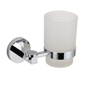 Image of Porta bicchiere per spazzolino da bagno margherita a parete ottone cromato *** confezione 1