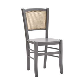 Image of Set 2 sedie paglia di vienna in legno grigio seduta legno