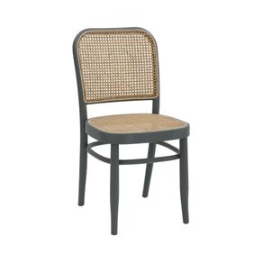 Image of Set 2 sedie paglia di vienna in legno grigio 45x47x87