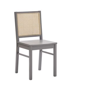 Image of Set 2 sedie paglia di vienna in legno grigio seduta legno - Mobili 2G