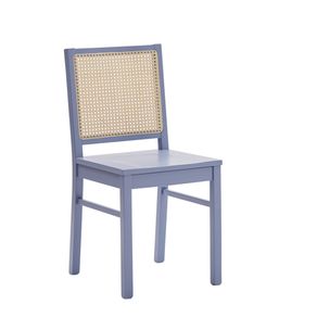 Image of Set 2 sedie paglia di vienna in legno blu seduta legno - Mobili 2G