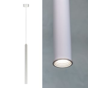 Image of Lampada moderna sospensione elegante cilindrica LED 3W luce fredda cucina pendente 50cm tavolo bar 230V BIANCO 6000K