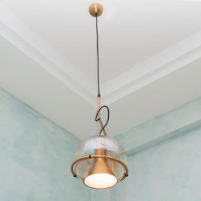 Image of Lampadario sfera vetro pendente globo E27 LED lampada orientabile sospensione luce tavolo cucina ristorante bar 230V ORO