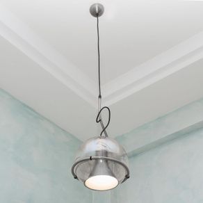 Image of Lampadario sfera vetro pendente globo E27 LED lampada orientabile sospensione luce tavolo cucina ristorante bar 230V SILVER