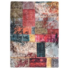 Image of Tappeto Lavabile Patchwork Multicolore 120x170 cm Antiscivolo 373994