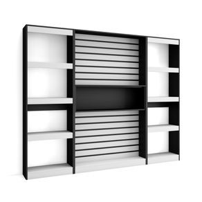 Image of Libreria scaffale, 230x186x25cm, Soggiorno - Ufficio, Bianco e nero RF 2417