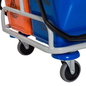 Image of Easycomfort carrello per pulizie professionale con 4 secchi rotelle borsa di tela grigio - EASYCOMFORT Carrello per Pulizie Professionale con 4 Secchi Rotelle Borsa di Tela, Grigio
