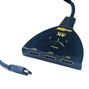 Image of Switch sdoppiatore hdmi 4k con 3 ingressi e 1 uscita con cavo 50cm - Switch Sdoppiatore HDMI 4K Con 3 Ingressi e 1 Uscita Con Cavo 50cm