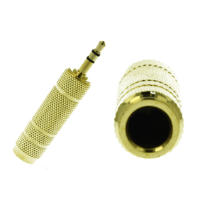 Image of Convertitore adattatore audio stereo da 35mm maschio a 635mm femmina colore oro - Convertitore Adattatore Audio Stereo da 3,5mm Maschio a 6,35mm Femmina Colore Oro
