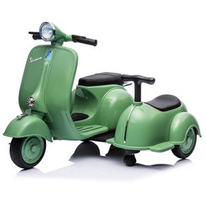 Image of Piaggio Vespa con Sidecar Small Elettrica 6V per Bambini Verde