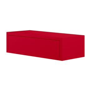 Image of Mensola da parete 1 cassetto 45x134x20 cm in fibra di legno lego rosso - Mensola da Parete 1 Cassetto 45x13,4x20 cm in Fibra di Legno Lego Rosso