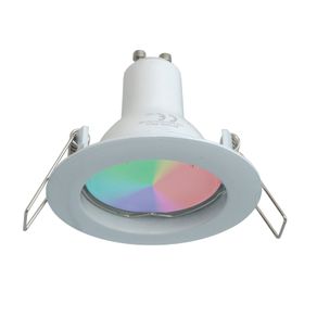 Image of Faretto LED 6W multicolore incasso 6cm tondo bianco silver GU10 effetti luce colorata 230V LUCE RGBW 6000K BIANCO