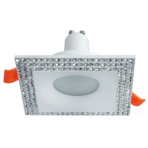 Image of Faretto bianco brillantini incasso moderno quadrato lampada LED 5W GU10 cucina LUCE 3000K