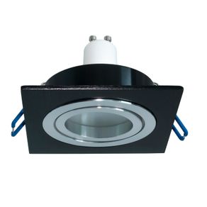 Image of Faretto quadrato orientabile nero incasso 8cm lampada LED 8W GU10 ufficio salone LUCE 3000k