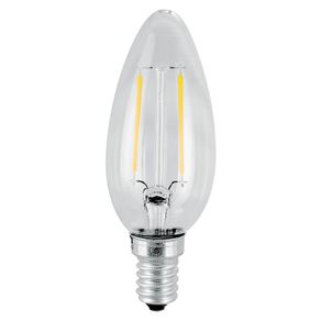 Image of Lampadina filo LED candela attacco piccolo E14 4W vetro trasparente resa 40W luce calda 3000K 470 lumen 230V