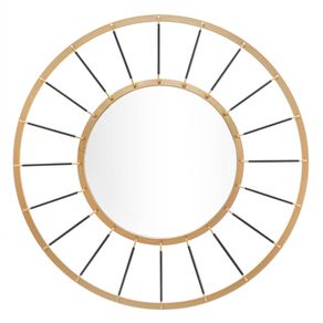Image of Specchio da parete ferro e specchio colore oro misure 81 x 65 x 81 cm - Specchio da parete, Ferro e Specchio, Colore Oro, Misure: 81 x 6,5 x 81 cm