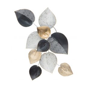 Image of Pannello in metallo con foglie colore multicolore misure 55 x 40 x 625 cm - Pannello in metallo, con foglie, colore multicolore, Misure 5,5 x 40 x 62,5 cm