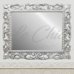 Image of Specchio argento in stile barocco giglio - Specchio argento in stile barocco Giglio
