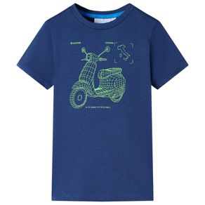 Image of Maglietta per bambini con stampa scooter blu scuro 128 11657 - Maglietta per Bambini con Stampa Scooter Blu Scuro 128 11657