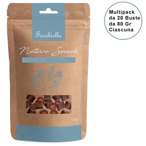 Image of Nature snack per cani ferribiella involtini di anatra confezione da 20 buste da 80 gr