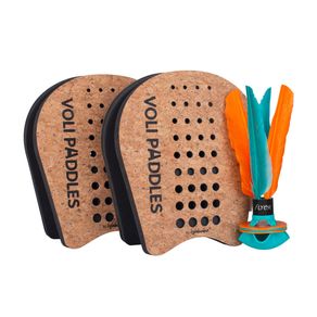 Image of Gioco Paddle con 1 Volano e 2 Racchette in Sughero per Bambini e Adulti Waboba Voli