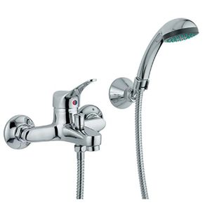Image of Miscelatore vasca cromato bagno vasca doccia rubinetteria serie sei