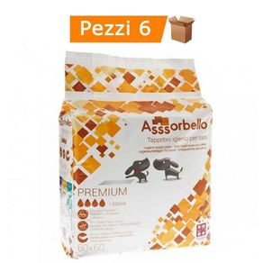 Image of Multipack 6 confezioni assorbello tappetini igienici premium per cani cm 60x60