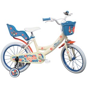 Image of Bicicletta per Bambina 14" 2 Freni Stitch Bianca