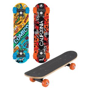 Image of Skateboard con tavola 60 cm in legno concava cool multicolore - Skateboard con Tavola 60 cm in Legno Concava Cool Multicolore