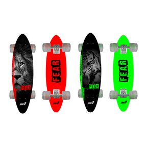 Image of Skateboard con tavola 61 cm in legno fear rosso verde - Skateboard con Tavola 61 cm in Legno Fear Rosso Verde