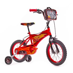 Image of Bicicletta per bambino 14” 2 freni con licenza disney cars rosso - Bicicletta per Bambino 14” 2 Freni con Licenza Disney Cars Rosso