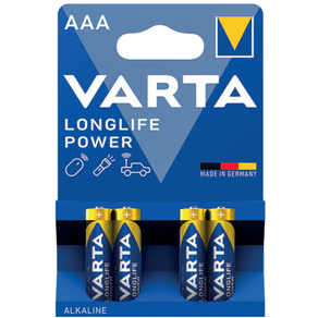 Image of Varta batteria longlife power ministilo aaa alcalina blister 4 pezzi