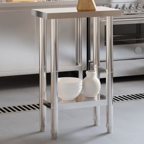 Image of Tavolo da Lavoro da Cucina 55x55x85 cm in Acciaio Inossidabile 376453