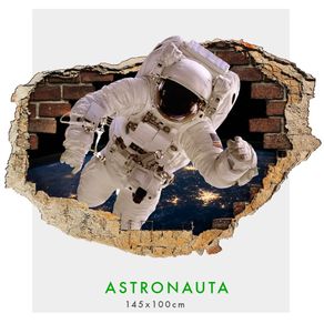 Image of Astronauta adesivi murali parete 3d wall sticker cameretta bimbi 150x100 cm - ASTRONAUTA - Adesivi murali parete 3D wall sticker cameretta bimbi 150x100 cm