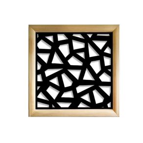 Image of Segmenti moduli decorativi in legno e pvc nero 48x48 cm - SEGMENTI - Moduli Decorativi in Legno e PVC nero / 48x48 cm