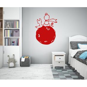 Image of Piccolo principe adesivo murale wall sticker in vinile 55x90 cm rosso - PICCOLO PRINCIPE - Adesivo murale wall sticker in vinile 55x90 cm Rosso