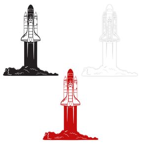 Image of Space shuttle adesivo murale wall sticker in vinile 55x70 cm bianco - SPACE SHUTTLE - Adesivo murale wall sticker in vinile 55x70 cm Bianco