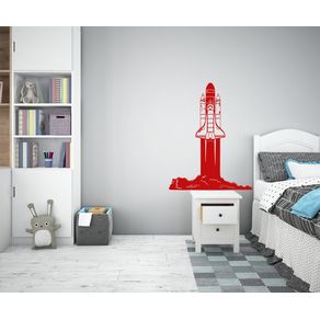 Image of Space shuttle adesivo murale wall sticker in vinile 55x70 cm rosso - SPACE SHUTTLE - Adesivo murale wall sticker in vinile 55x70 cm Rosso