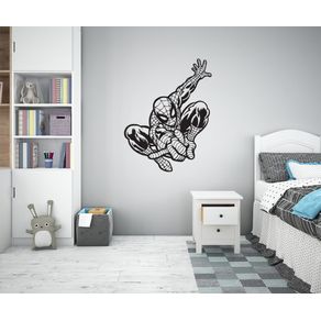 Image of Spiderman adesivo murale wall sticker in vinile 70x90 cm nero - SPIDERMAN - Adesivo murale wall sticker in vinile 70x90 cm Nero