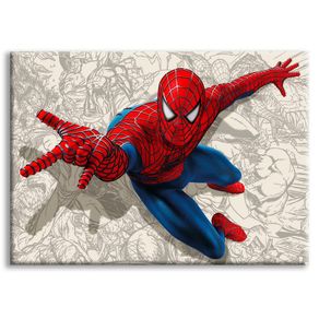Image of Spiderman fumetto quadro canvas su telaio in legno 100x70 cm - SPIDERMAN - Fumetto - Quadro Canvas su telaio in legno 100x70 cm