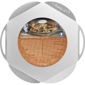 Image of Vassoio in alluminio pizza fatta in casa diametro cm.33 disegno Petalo Made in Italy Qualità professionale