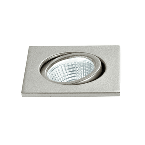 Image of Incasso led polaris quadrato orientabile in alluminio argento 3w 4000k luce naturale - Incasso LED POLARIS quadrato orientabile in alluminio argento 3W 4000K (luce naturale)