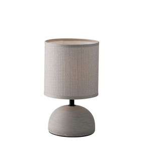 Image of Lampada da tavolo furore in ceramica grigia con paralume in tessuto - Lampada da tavolo FURORE in ceramica grigia con paralume in tessuto