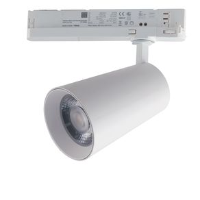 Image of Faro led per binario kone bianco in alluminio 30w 3000k luce calda - Faro LED per binario KONE bianco in alluminio 30W 3000K (luce calda)